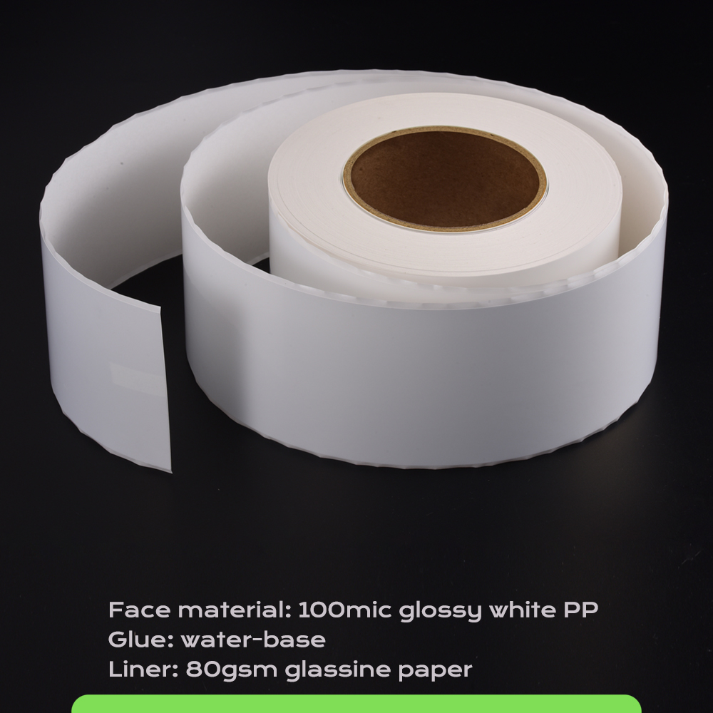 Rightint Glossy White PP Vinyl Sticker Printable Labels Roll For Inkjet Printers